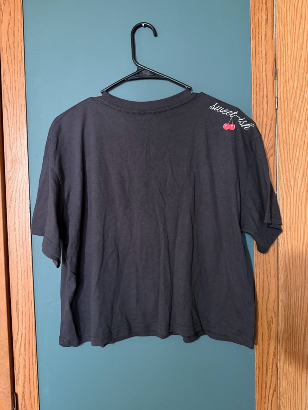 Black Tee with Pink Bow & Cherry Graphic - Kids - Picture 3 of 5